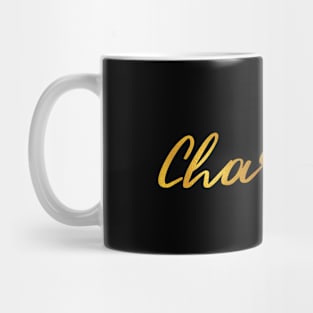 Charlotte Name Hand Lettering in Faux Gold Letters Mug